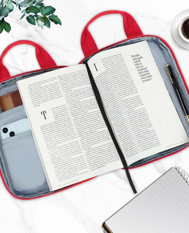 DSIUE Bible Cover for Boys, Kids Bible Case Carrying Book Case Church Bag Bible Protective with Zippered Pocket, Spider Red - Image 4